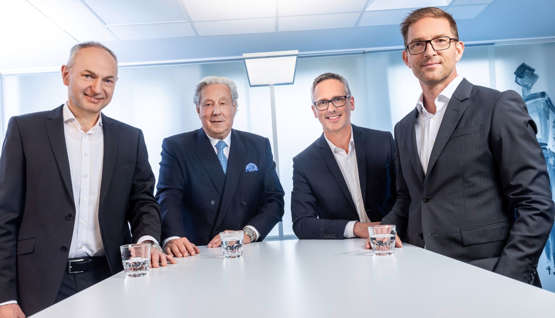 Vorstand TRILUX: Johannes Huxol, Michael Huber, Hubertus Volmert, Joachim Geiger